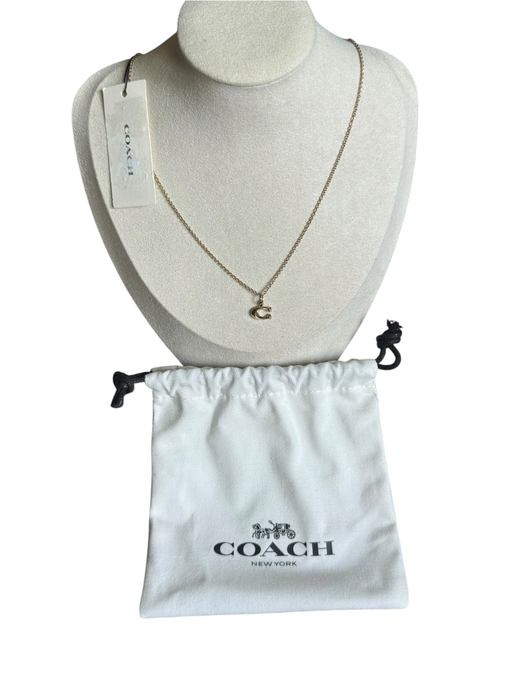 Coach Gold 'C' Pendant Necklace - NWT